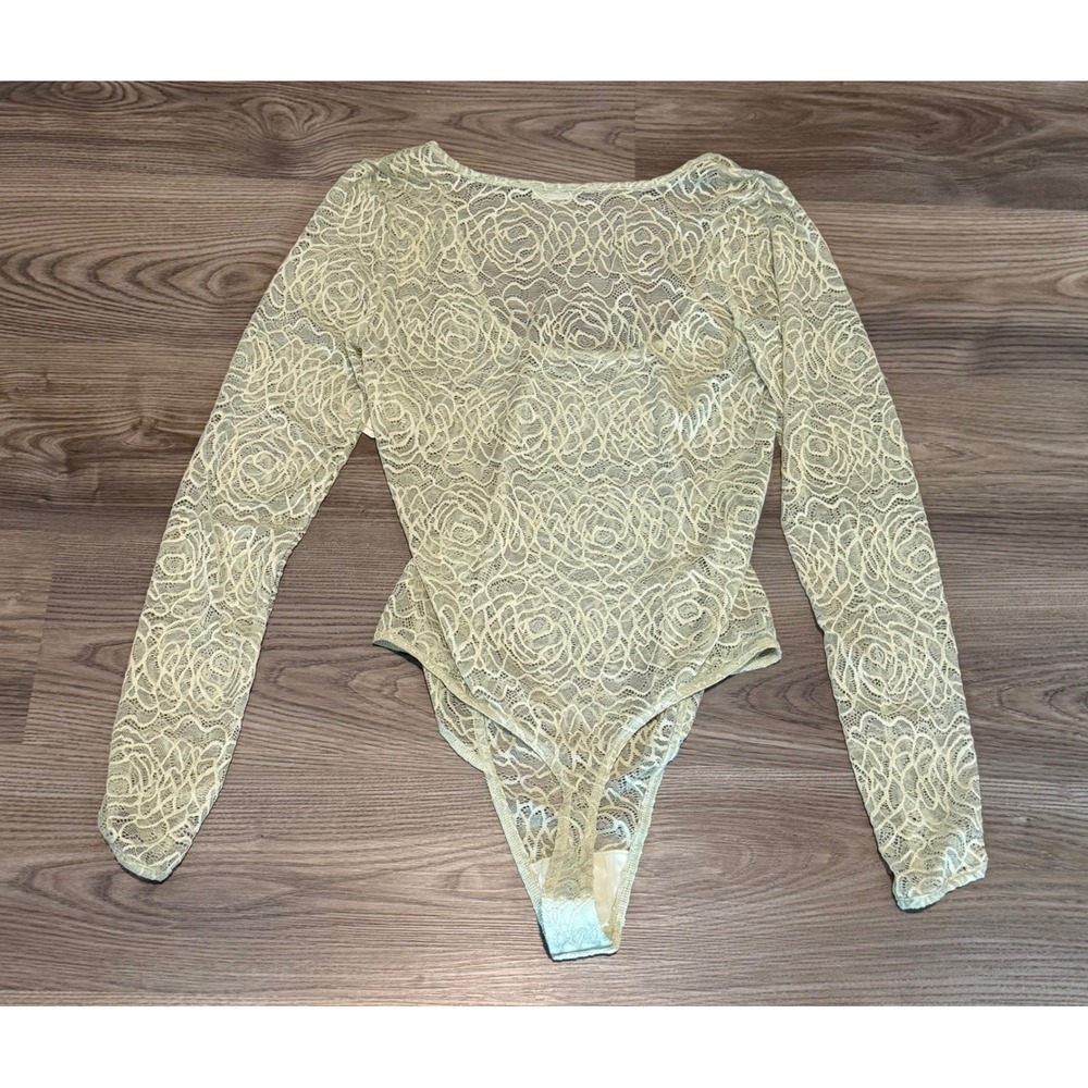 Intimately Free People In My Head Green Moss Lace Bodysuit Womens size Small NWT - Picture 5 of 11